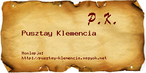 Pusztay Klemencia névjegykártya